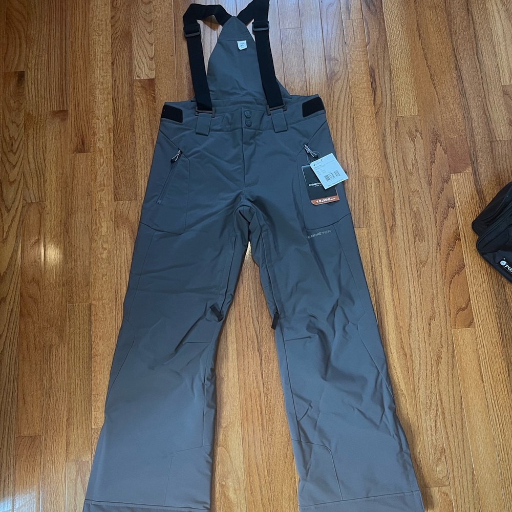 Obermeyer Enforcer Gray Boys Snow Bib Overalls